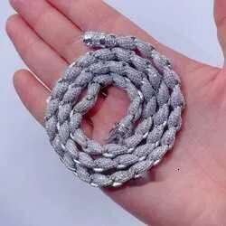 8mm Vvs Moissanite Cuban d Color Iced Out Hip Hop Jewelry Moissanite Rope Chain