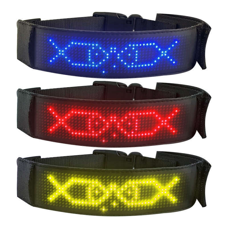 Dog Collars Digital Message Led Screen Dog Collar - Interactive Customizable Light Show Accessory Night trip outdoors interaction shine dhgate Free se