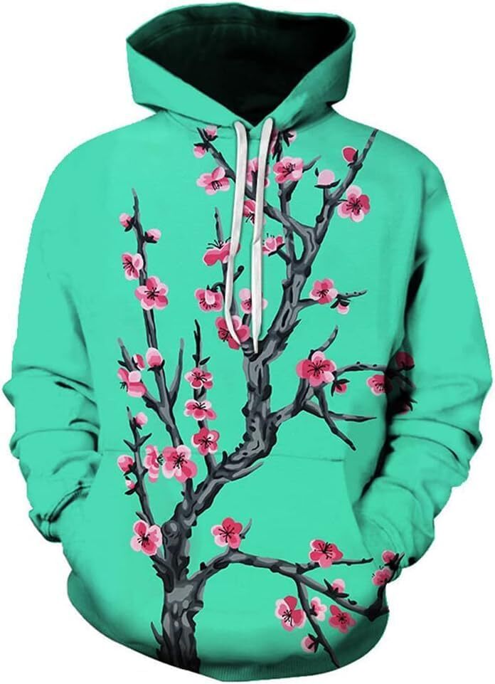 Hoodie For Mens Womens Japanese Cherry Blossoms Hoodies Men Women 3D Funny Print Graphic Clothing Sweatshirt Pullover Costume Free shipping