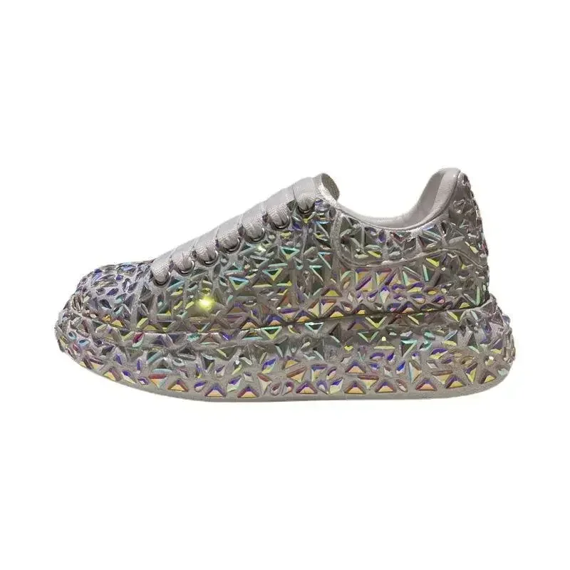 2025 NEW Rhie Shiny Casual Women New Four Seasons Ins Trend Korean Version Classic Thick Sole Sports Street Flat Shoes c