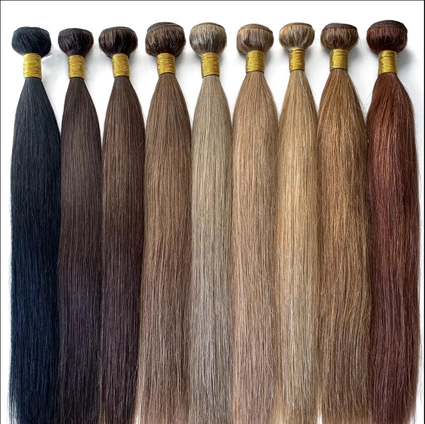 Brazilian Human Remy Virgin Hair Straight Hair Weaves Honey Blonde 2# 4# 6# 8# 10# 30# 33# Color 100g/bundle Double Wefts 3Bundles/lot