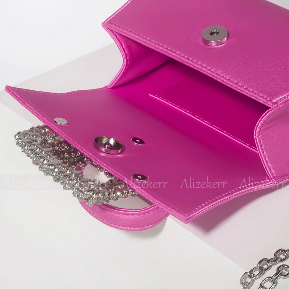 Women Dias Satin Handbags Boutique Crystal Evening Clutch Purses Wedding Party Chain Crossbody Bags Top Quality 240903 ab9b