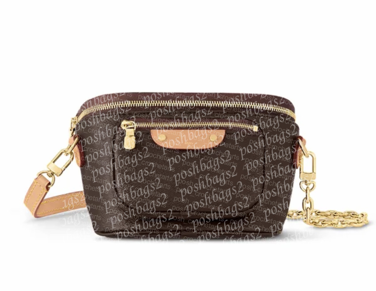 Mini Bumbag for Women and Men Made from coated canvas with Genuine Leather Straps