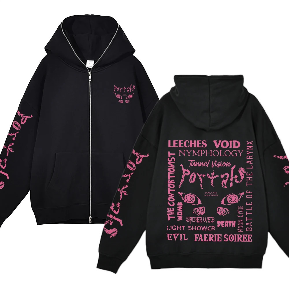 Melanie Martinez Portals Hoodie Full Zip Up Hoodies Y2K Hip Hop Streetwear Men Woman Oversized Jackets Casual Fleece Sweatshirts 240904