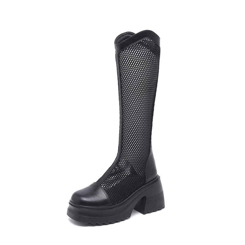 Summer AIYUQI Platform 2024 Autumn High Heels Mesh Long Women Fashion Skinny Legs Female Knight Boots 886b