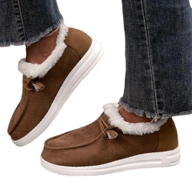 Winter 2024 Snow Short Plush Warm Non-slip Fashion Flat Plus Veet Casual Pull-on Womens Ankle Boots 87e3
