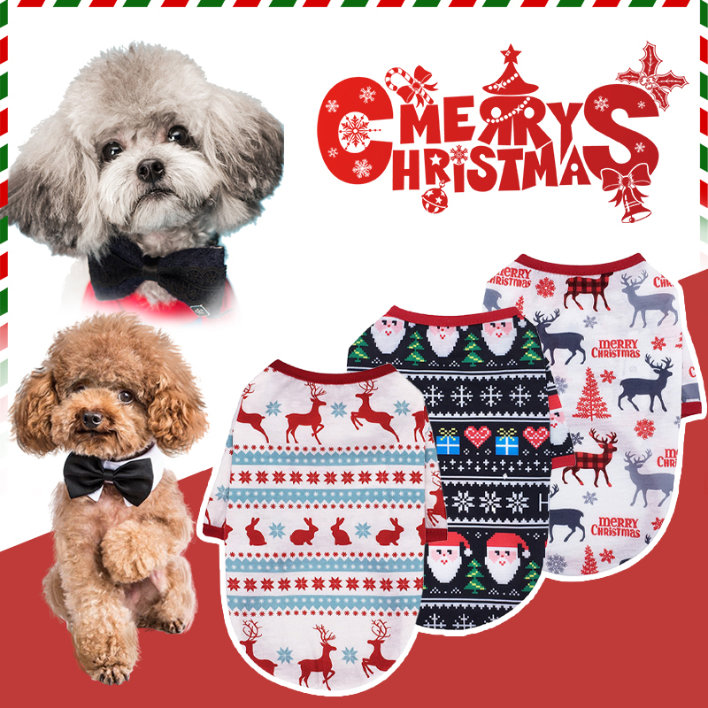 Christmas Pet Dog Clothes Breathable Pet Coat for Puppy Coral Fleece Dog Hoodies Winter Comfort Dog Sweatshirt Pet Supplies