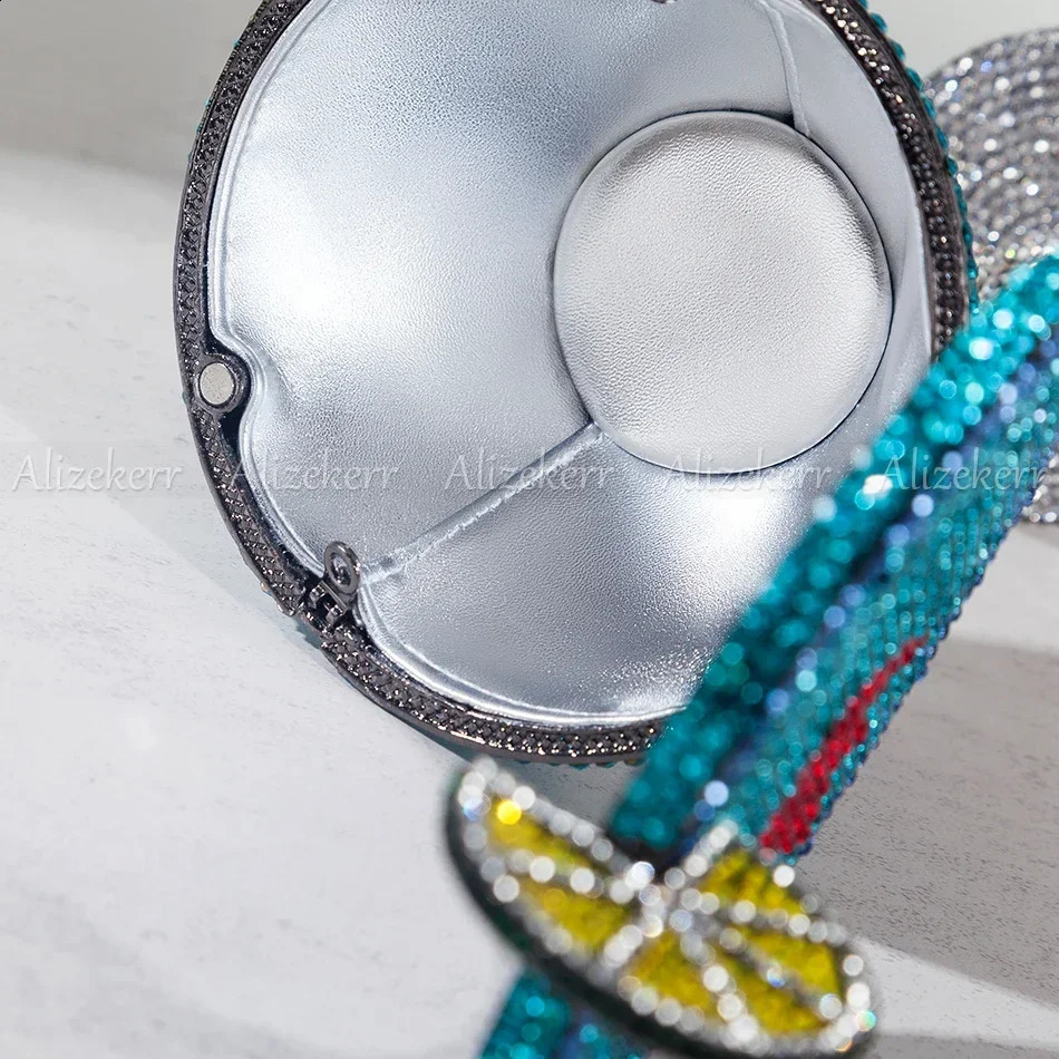 Alizekerr Goblet Shaped Crystal Evening Bags Women Gorgeous Sparkling Diamond Lemon Metal Purses And Handbags Wedding Party 240903