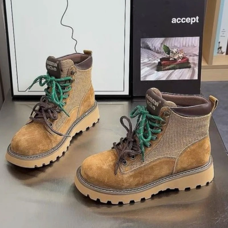 Station European Vintage Women's 2024 Autumn New Thick-Soled British Small Western Style Short Boots 9971 46c6