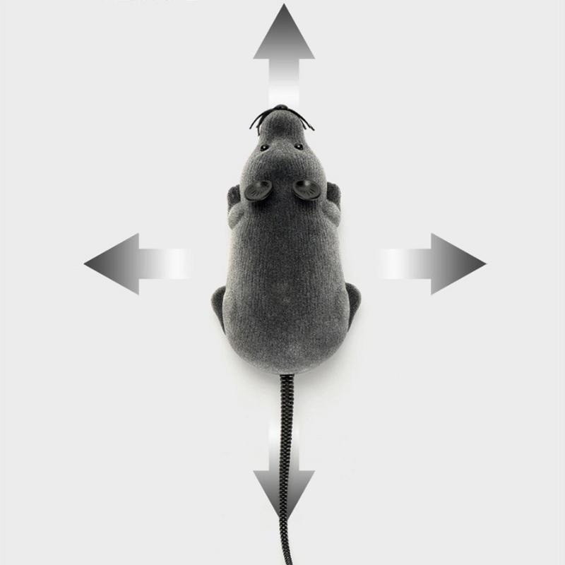 Robotic RC Squeaky Mouse Cat Toy Battery Powered Mimics Motion Of Real Prey Fun Interactive Play