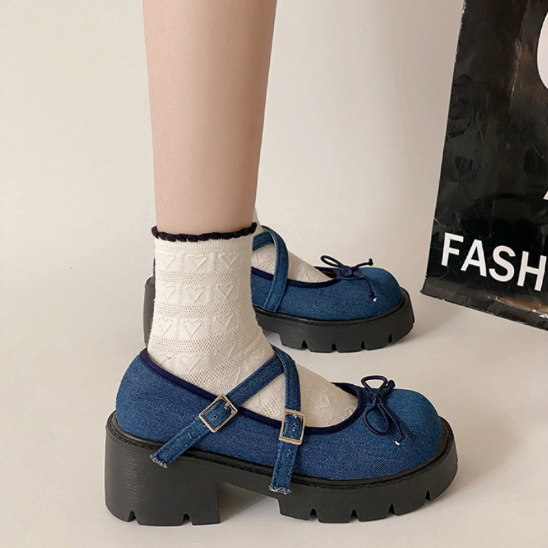 2025 new Chunky Women's Heel Mary Janes Spring Autumn Round Toe Pumps Platform Leather for Women Dress Lolita Heeled Shoes 23be ed