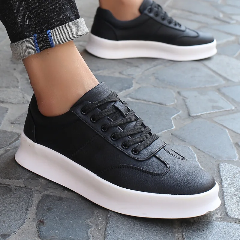 Shoes New Men's Elevated Thick Sole Fashion Casual Low Top Solid Color Board Shoes Versatile Super Fiber Men's Shoes