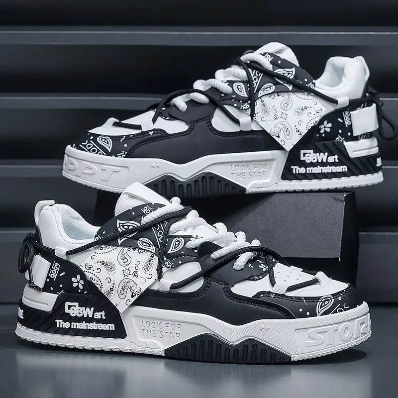 Version Korean Men Casual Spring Fashion Versatile Thick Sole Comfortable Board Outdoor Travel Sports Shoes 8a62