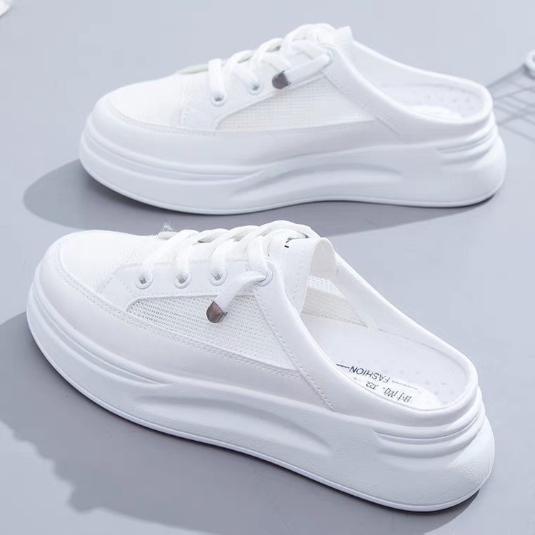 Woman Shoes 2024 Cover Toe New Female Slippers Slides Loafers Low New Designer Soft Hoof Heels Casual PU Rubber Rome Patent L b470