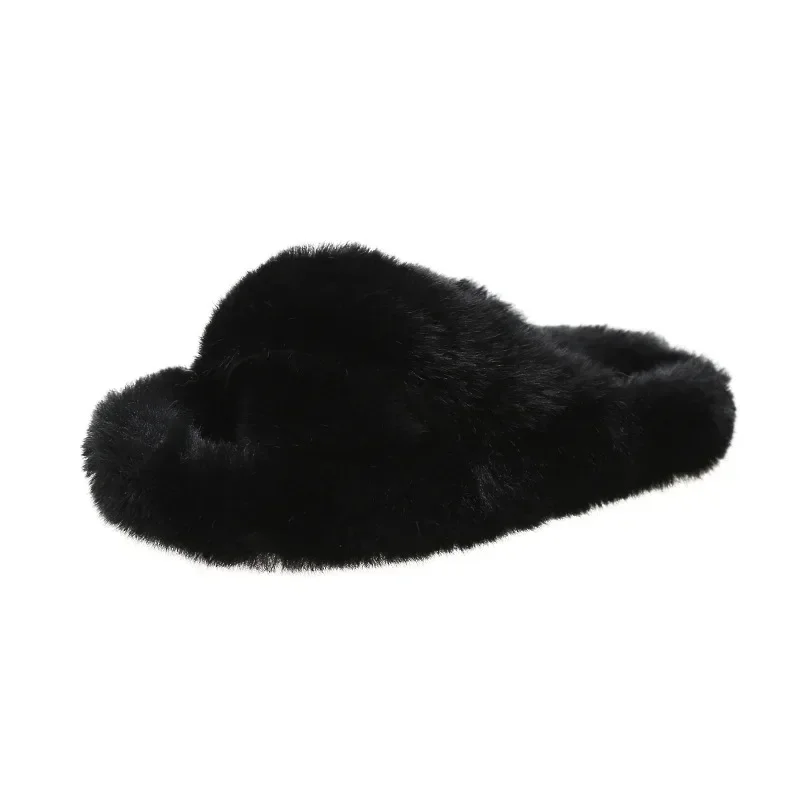 Women's Plush Slippers Wear Korean Version of Autumn/winter 2024 Home Comfort Warm Cotton Slippers Flat Shoes Slippers
