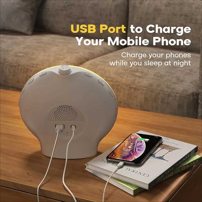 Wake Up Light Alarm Clock Sunrise/Sunset Simulation Digital Clock with Night Light FM Radio Desk Clocks Niditon Y240904
