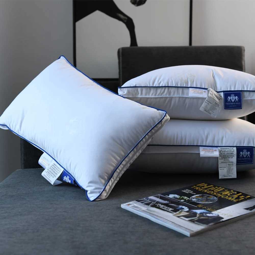100% Goose Down Feather Family Goose Down Pillow Single Size Five Star Hotel Pillow Core Helps Sleep Pillow W240902