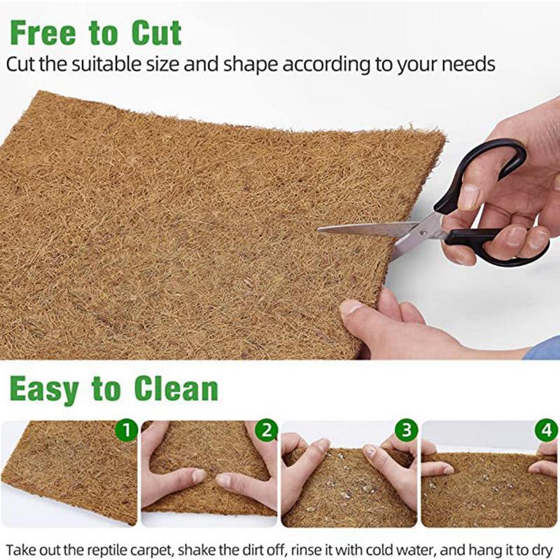 6/10pcs Coconut Fiber Bedding For Chicken Nesting Boxes Coconut Fiber Nesting Pad Chicken Coop Floor Mats Reusable 13*13*0.4inch