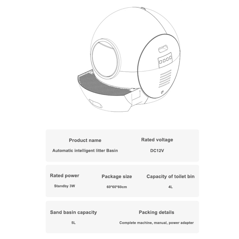 2022 Automatic Cat Toilet Self Cleaning Cats Sandbox Smart Litter Box Closed Tray Toilet Rotary Training Detachable Bedpan