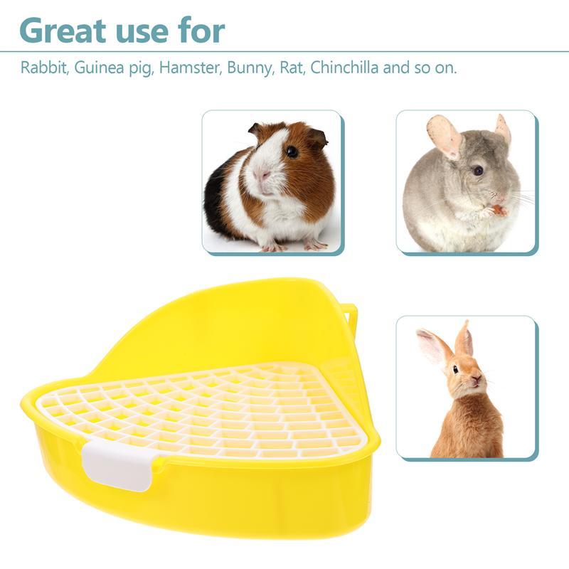 Medium Rabbit Litter Box Mini Pet Urinary Bowl Bunnies Corner Toilet Box for Hamster Dragon Cat Guinea Pig Dutch Pig Supplies