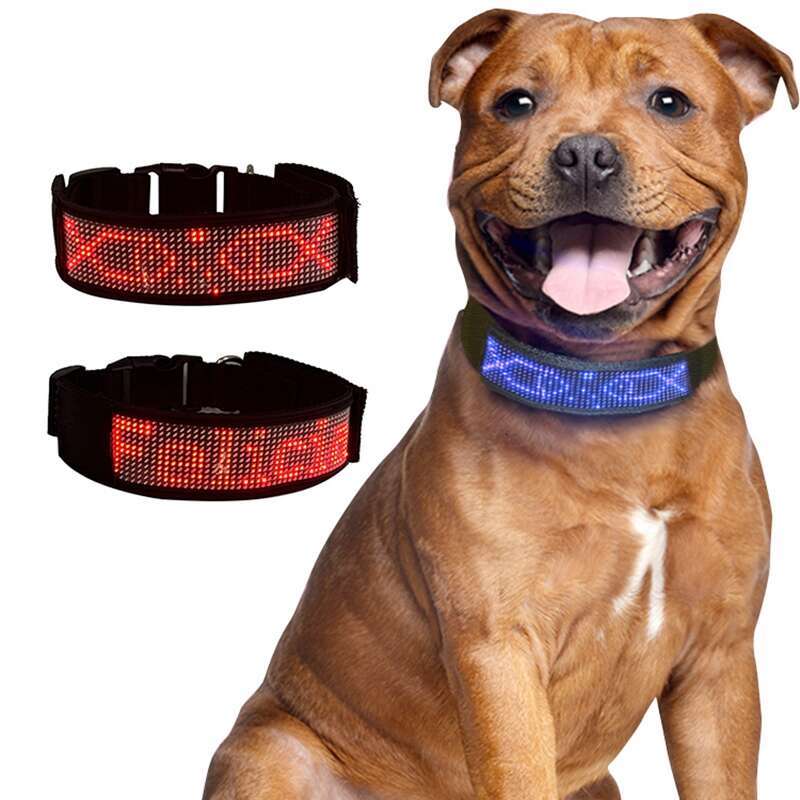 Dog Collars Digital Message Led Screen Dog Collar - Interactive Customizable Light Show Accessory Night trip outdoors interaction shine dhgate Free se