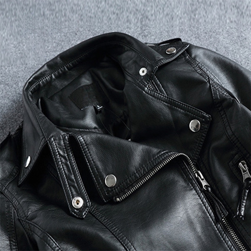 Womens Leather Jacket Zipper Motorcycle Suit For All Seasons 240903