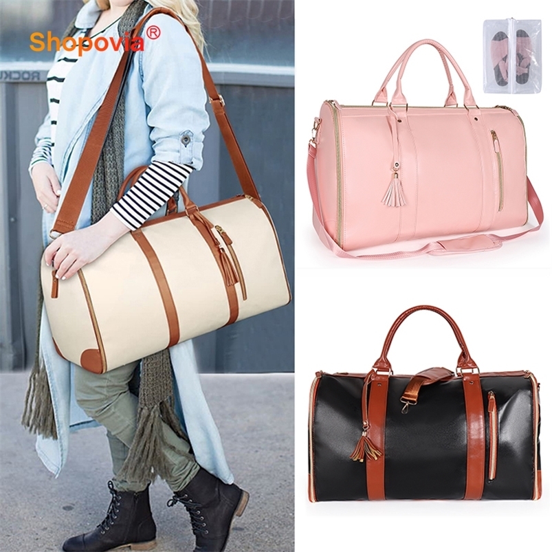Travel bag womens PU folding travel bag large capacity tote bag multifunctional waterproof travel organizer 240904