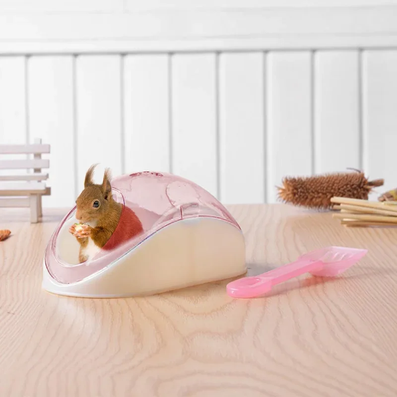 Cute Hamster Bathroom Creative Hamster Sand Bathroom Sand Bath Container With Shovel Pet Cleaning Supplies