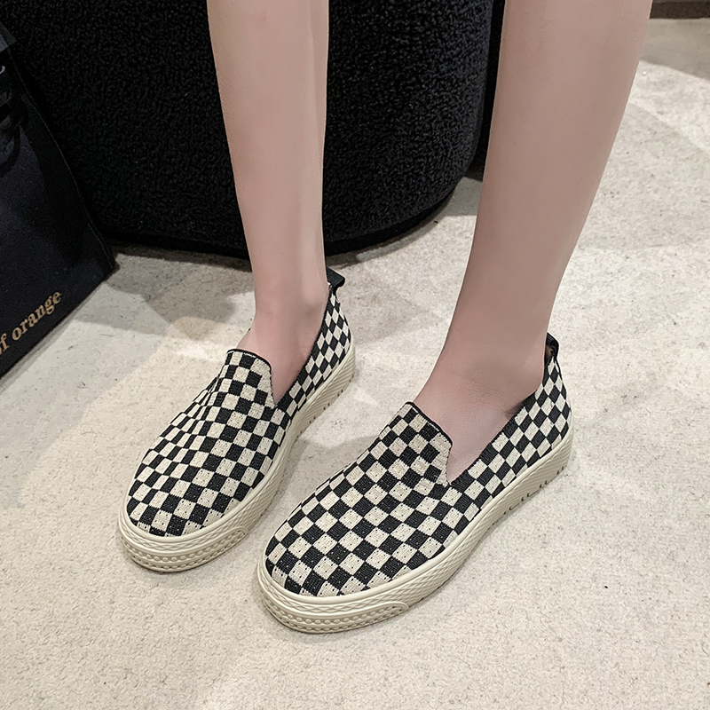 Slip On Shoes For Women Round Toe Mixed Colors Female Footwear Casual Sneaker Loafers With Knitting Flats Clogs