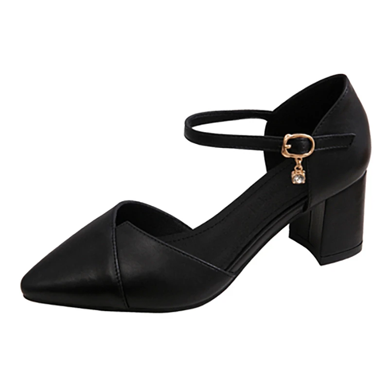 Version Korean Wild Thick with Pointed Single Fashion Comfortable Trend New Sexy High Heels Wedding Shoes Mujer c5dc