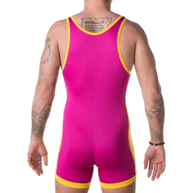 Solid Color Classic Style Wrestling Singlet Bodysuit Leotard Outfit Weightlifting Underwear GYM Triathlon PowerLifting Skinsuit 240903