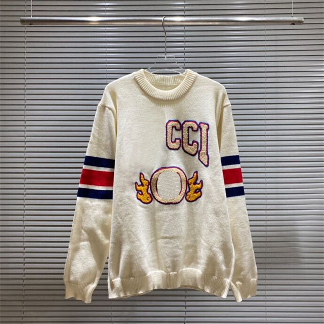 Autumn and winter new fashion jacquard round neck sweater women's men's same trend high street long-sleeved coat i399s8