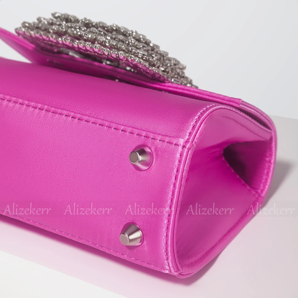 Women Dias Satin Handbags Boutique Crystal Evening Clutch Purses Wedding Party Chain Crossbody Bags Top Quality 240903 ab9b