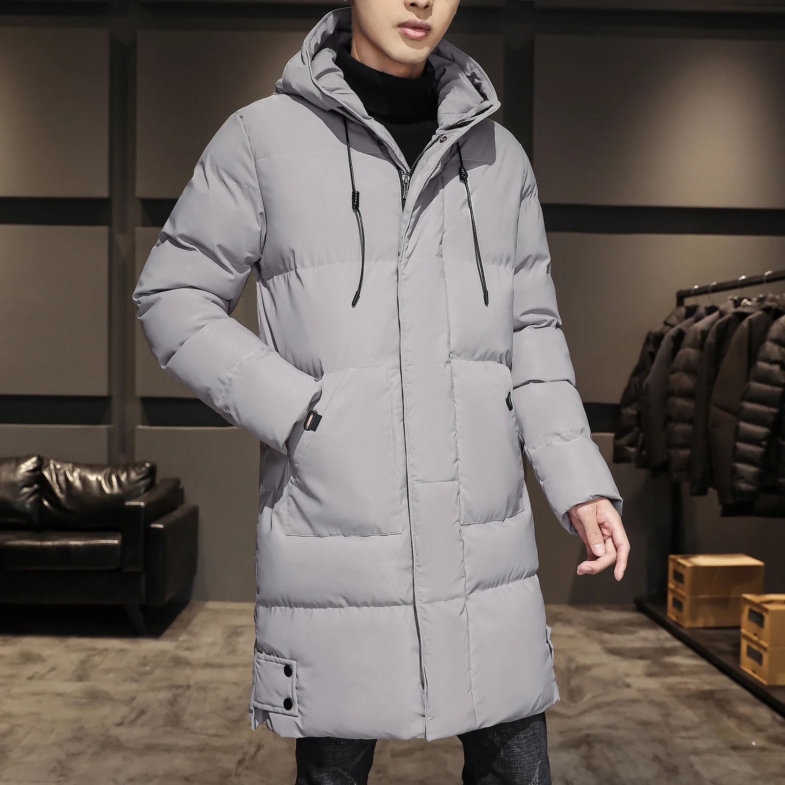 8XL 7XL Mens High Quality Hooded Jacket Black Fashion Winter Jacket Men Clothing Parka Men Thick Warm Long Coats 240830