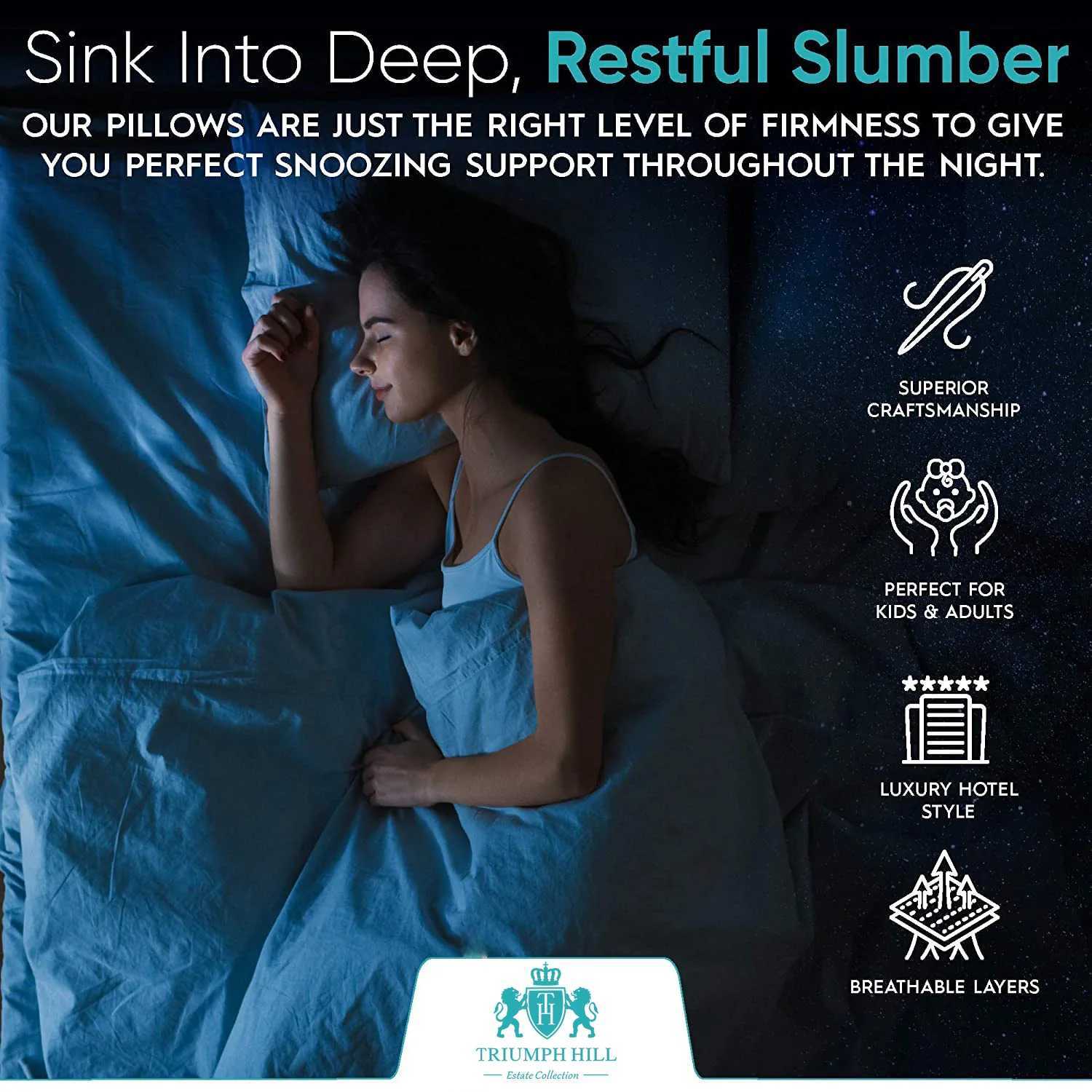 100% Goose Down Feather Family Goose Down Pillow Single Size Five Star Hotel Pillow Core Helps Sleep Pillow W240902