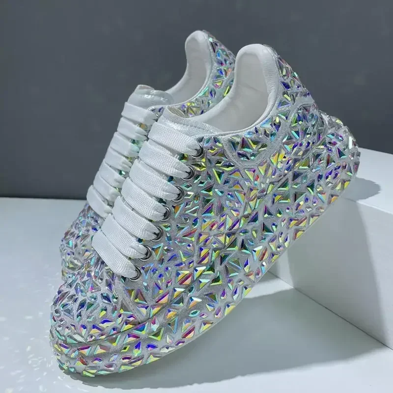 2025 NEW Rhie Shiny Casual Women New Four Seasons Ins Trend Korean Version Classic Thick Sole Sports Street Flat Shoes c