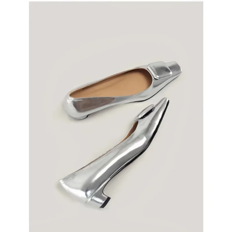 2024New design Leopard chunky heel shoes women high heel shoes pointed toe block heel pumps comfort casual