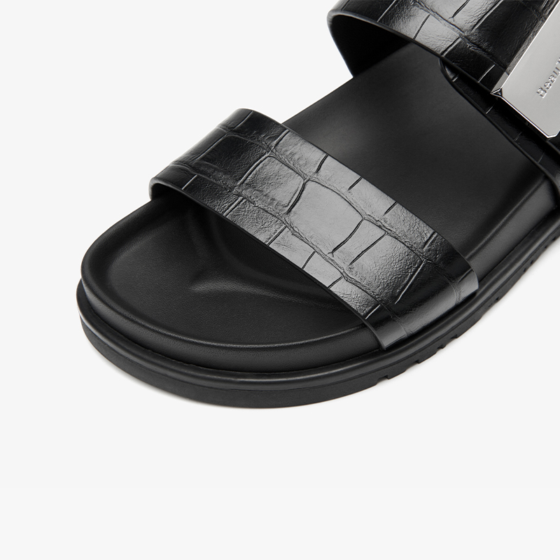 BEAUTODAY Leisure Sandals Women Solid Color Open Toe Roman Outdoors Shoes Metal Buckle Summer Beach Ladies Flats Handmade 34607
