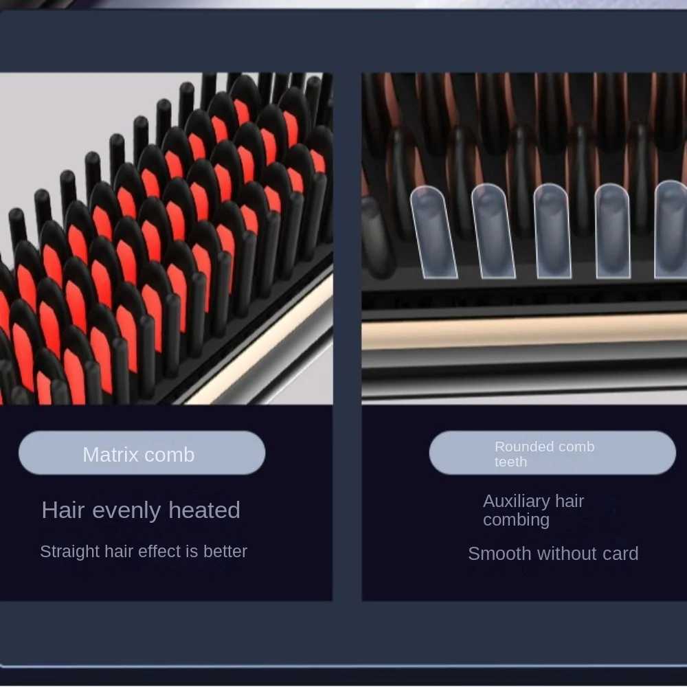 Negative Ion Hair Straightener Comb Thermostatic Wireless Electric Hot Comb Multifunctional 4 Temperatures W250610