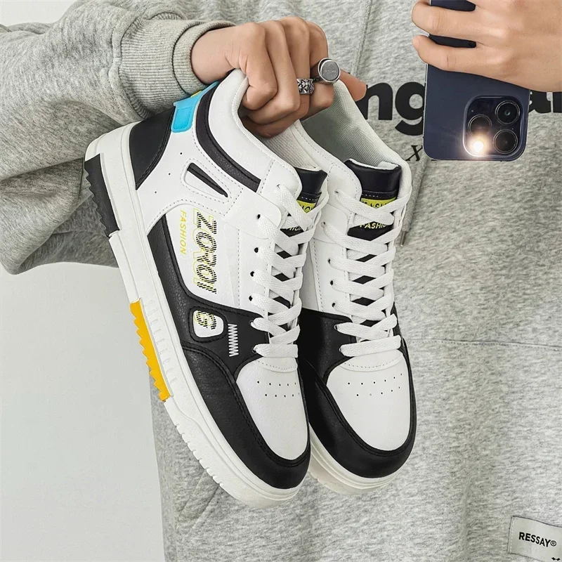 2025 new Casual Sneakers Lightweight Pu Leather Breathable Shoe Mens White Sports Tenis Shoes Men Flats atillas Hombre 4af7 s