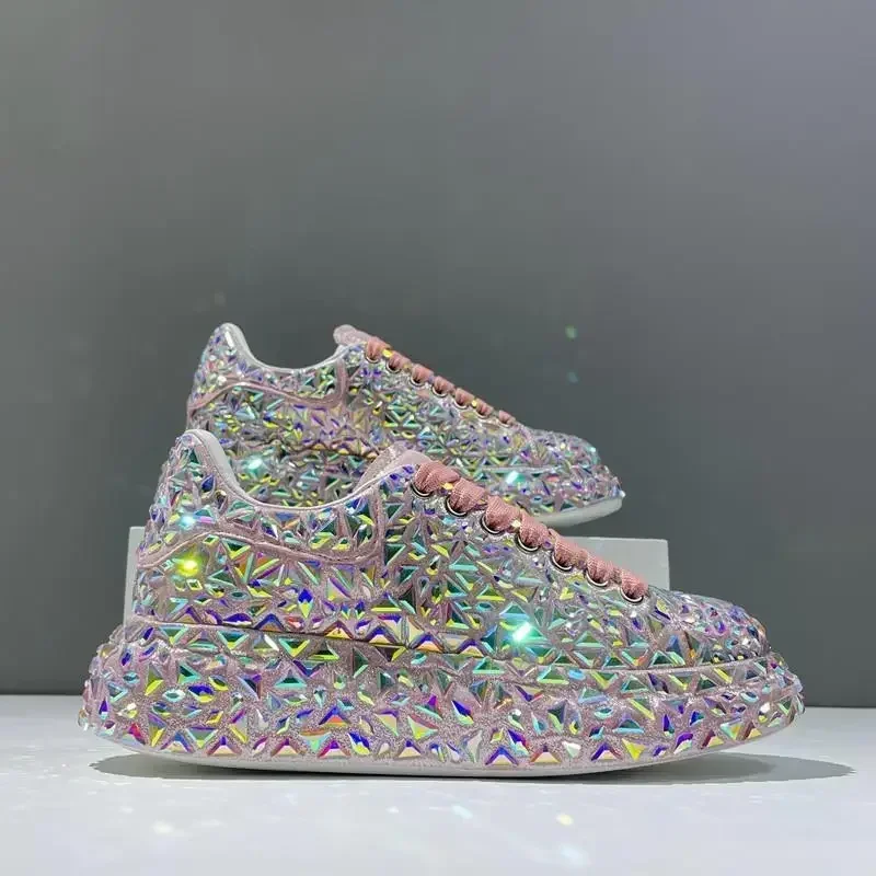 2025 NEW Rhie Shiny Casual Women New Four Seasons Ins Trend Korean Version Classic Thick Sole Sports Street Flat Shoes c