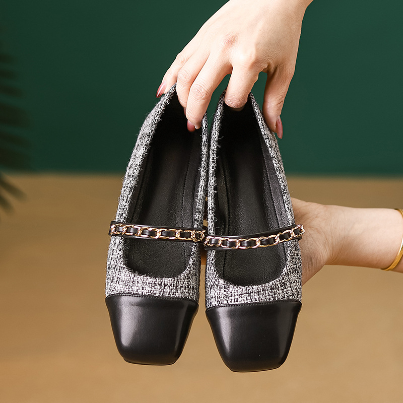 Flat Retro Women's Women Square Toe Soft Comfortable Ballet Shoes Shallow Mary Jane New Single Shoe 8b3b 7b60