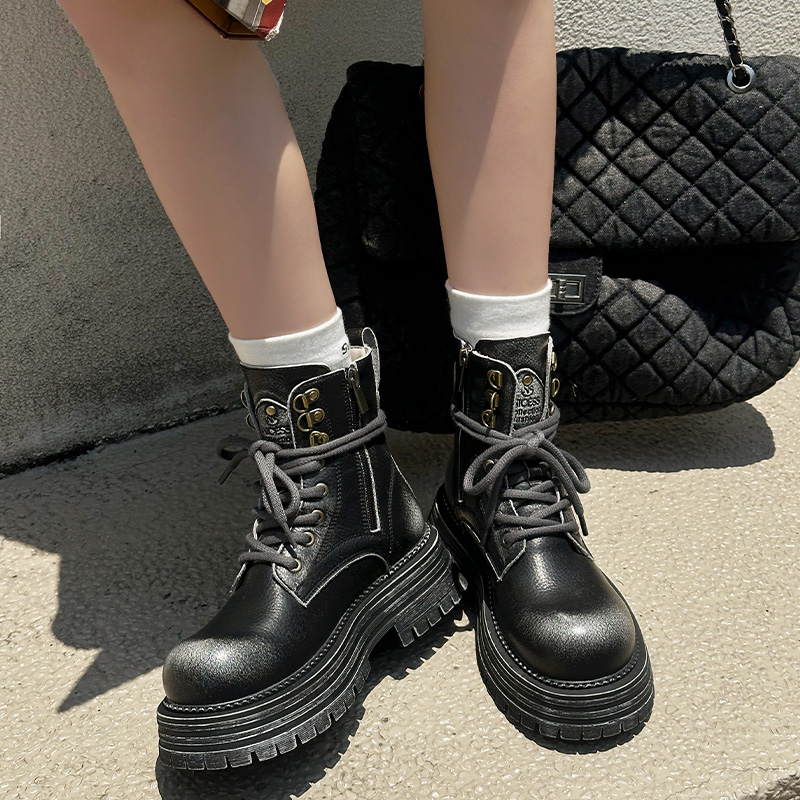 AIYUQI Boots Women Platform 2024 New Autumn Genuine Leather Fashion Retro Women Ankle Boots British Style Women's Biker Boots