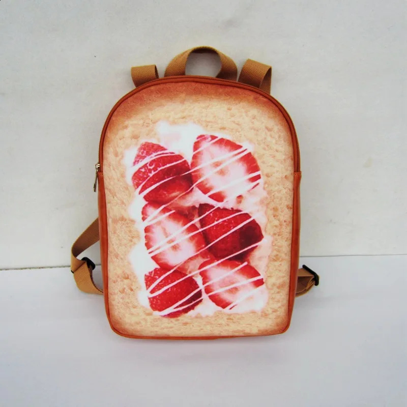 Womens Fun Toast Backpack Womens School Backpack Cute Creative Fun Student Bag 240902