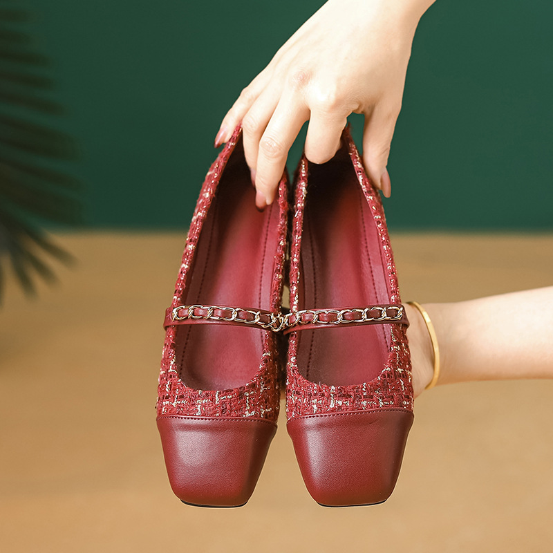 Flat Retro Women's Women Square Toe Soft Comfortable Ballet Shoes Shallow Mary Jane New Single Shoe 8b3b 7b60