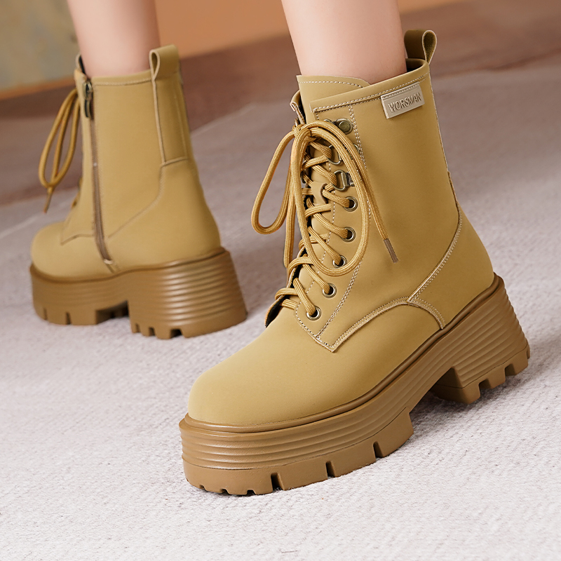 AIYUQI Winter Shoes Boots Women 2024 New Genuine Leather Natural Wool Women Snow Boots Platform Anti-Slip Warm Ankle Boots Women