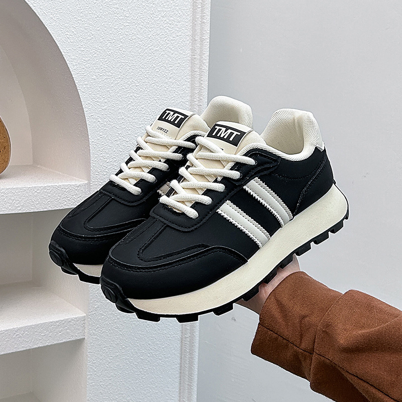 Women's Vintage Casual Shoes Lady Classic Sneakers Lace-up Flats ad61