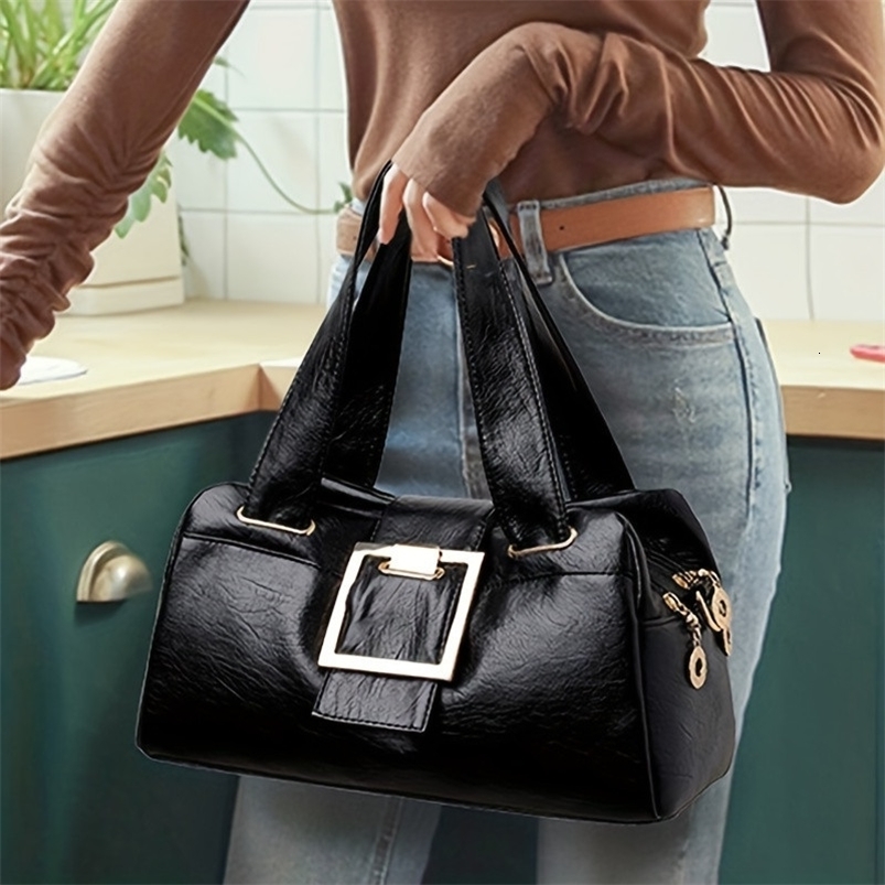 Womens shoulder bag PU large capacity handbag womens multi-purpose fashionable cross body bag womens casual handbag 240904