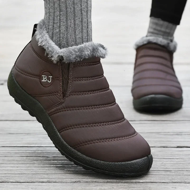 Winter Men's New Couple Plush Cotton Warm Casual Walking Shoes Snow Ankle Boots Botas Para Hombre 978f