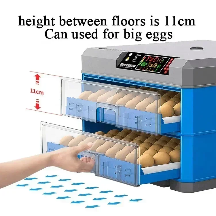 300 Capacity Egg Incubator Fully Automatic Dual Power Hatching Machine Chick Roller Automatic Temperature Humidity Control